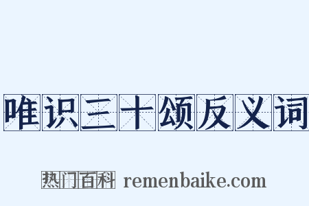 唯识三十颂反义词是什么意思的图片